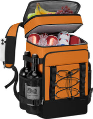 MIYCOO Cooler Backpack orange front view with two compartments