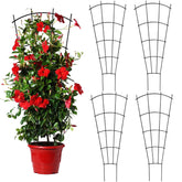 Mklsit 32-inch metal plant trellis front view with climbing plants
