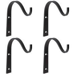 Mkono 4 Pack Iron Wall Hooks, black finish