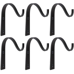 Mkono 6 pack black iron wall hooks with screws for hanging