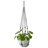 Mkono Macrame Plant Hanger 35 inch grey front view