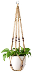 Mkono macrame plant hanger 35 inch jute material front view