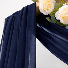 MLMC Navy Blue Draping Fabric with subtle micro-glitter