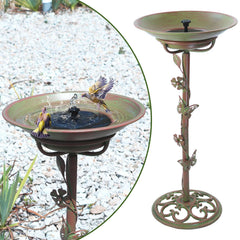 MNRYLKB Solar Bird Bath 28.5 inch green with fountain