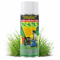 Mo Deck Nonstick Lawn Mower Spray front view, green can