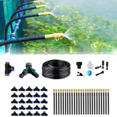 MOCOBER Drip Irrigation Kit 100FT with all components laid out