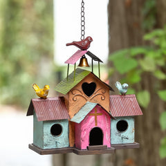 MOCOME Large Bird House with colorful design and bell tower