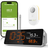 MOCREO WiFi Refrigerator Thermometer front view with LCD display