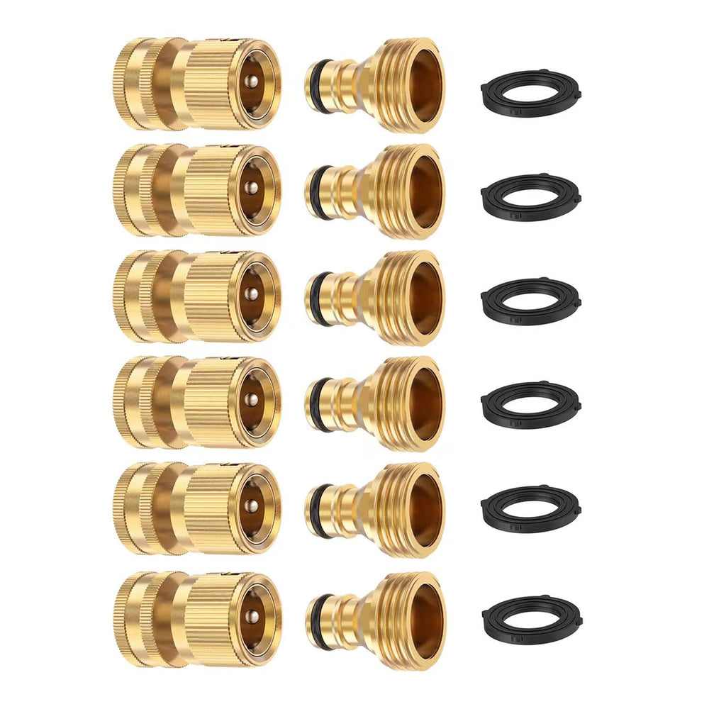 MOLIK Garden Hose Quick Connectors solid brass fittings set