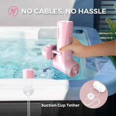 MOMFANN Bath Jets in use with bubbles in a bathtub