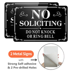 MongFun No Soliciting Sign side view showing pre-drilled holes