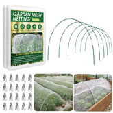 Monirsen Garden Netting Kit 10x30FT with fiberglass hoops