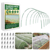 Monirsen Garden Netting Kit 10x50FT with fiberglass hoops