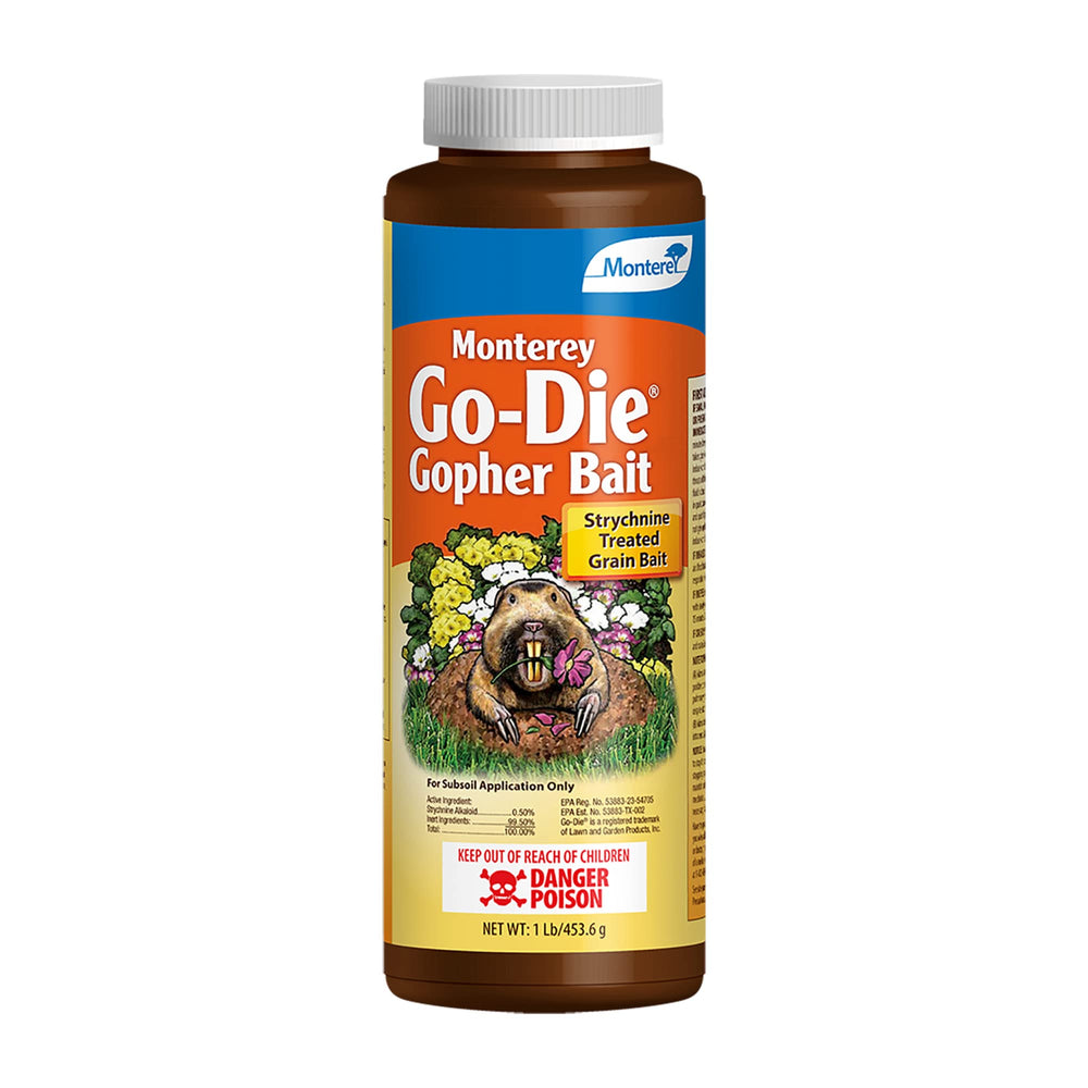 Monterey Go-DIE Gopher Bait packaging front view