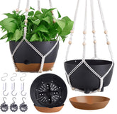Montresor 8 inch self-watering hanging plant pot, black