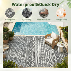 MontVoo 10x14 Reversible Outdoor Rug in use