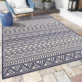 MontVoo 4x6 ft outdoor rug in navy front view