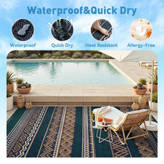 MontVoo 5x8 outdoor rug on a patio setting