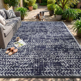 MontVoo Outdoor Rug 5' x 8' navy blue front view