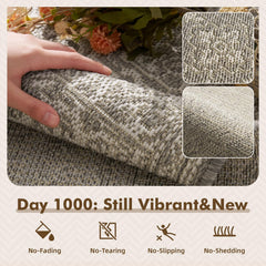 MontVoo Outdoor Rug 5x7 ft in outdoor patio setting