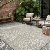 MontVoo Outdoor Rug 5x7 ft Tropical Grey front view
