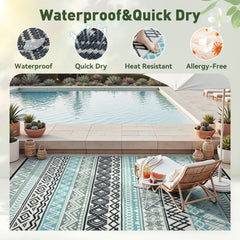 MontVoo Outdoor Rug 5x8 showing reversible design