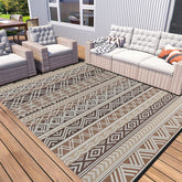 MontVoo Outdoor Rug 6' x 9' tan and beige front view