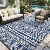 MontVoo Outdoor Rug 6x9 blue front view