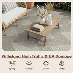 MontVoo Outdoor Rug 6x9 displayed on patio with outdoor furniture