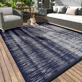 MontVoo Outdoor Rug 6x9 ft navy blue front view
