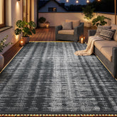 MontVoo Outdoor Rug 8x10 ft grey lighted version front view