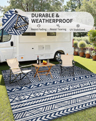 MontVoo Outdoor Rug 8x10 on patio setting