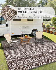 MontVoo Outdoor Rug 8x10 on patio with furniture