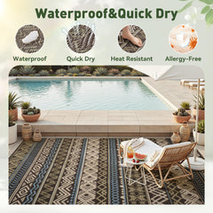 MontVoo Outdoor Rug close-up of plastic straw material