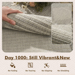 MontVoo Outdoor Rug showing boho geometric design