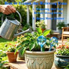 MOONSOUND Plant Watering Globes in pot with plants