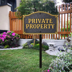 Morgtta Private Property Yard Sign with stakes for installation