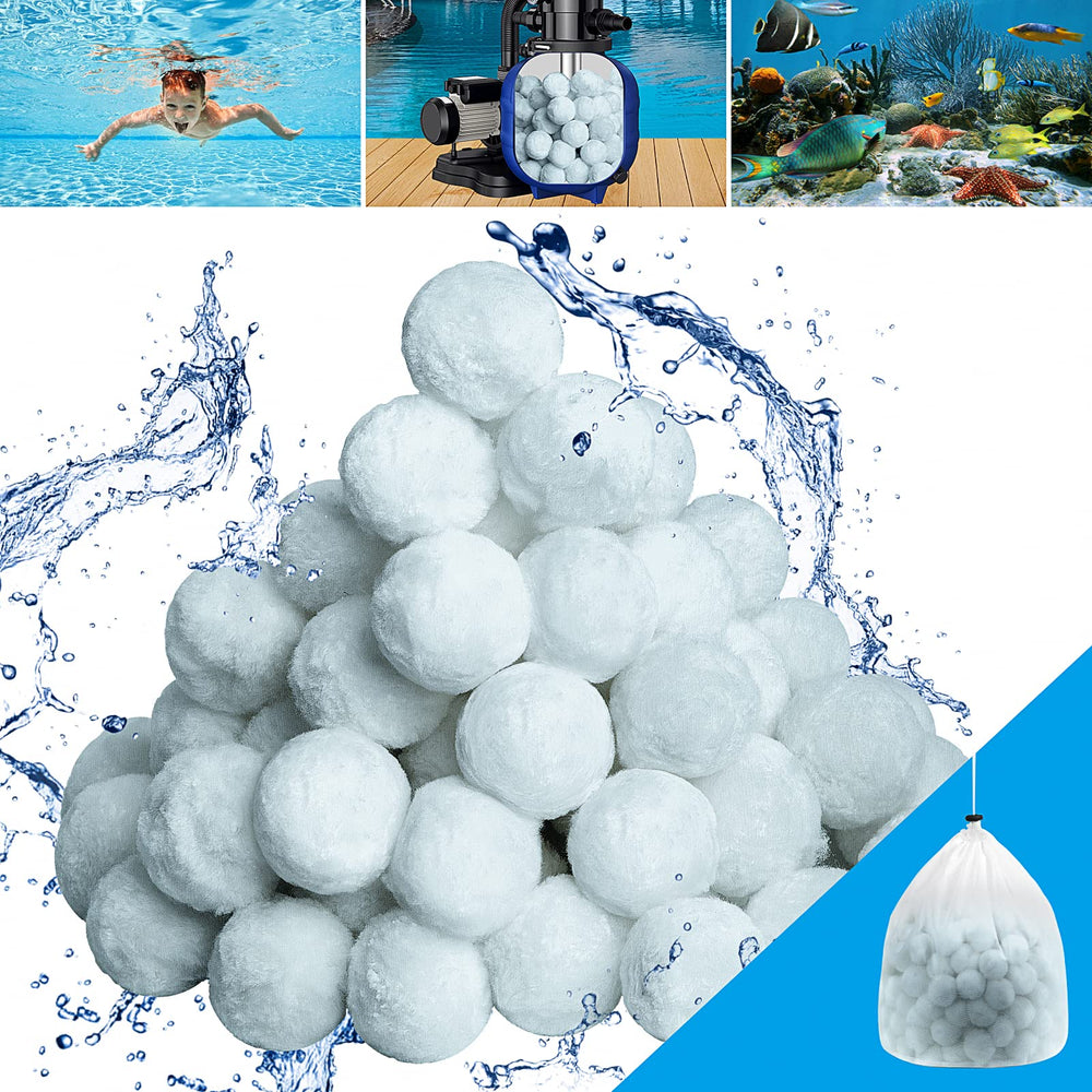 Moritakk Pool Filter Ball 4.6 lbs in blue, front view
