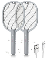 Mosiller Electric Fly Swatter front view, gray color