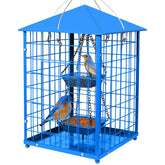 Mosloly Bluebird Feeder front view with large square cage