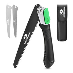 Mossy Oak 3 in 1 Folding Saw with three blades displayed