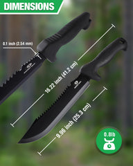 Mossy Oak machete with sawback design and black TPR handle