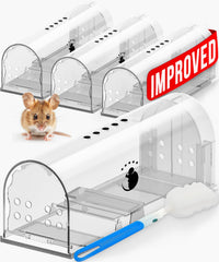 Motel Mouse humane mouse trap front view, white plastic