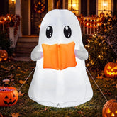 Motionchic 5 ft inflatable reading ghost with orange storybook