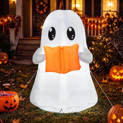 Motionchic 5 ft inflatable reading ghost with orange storybook