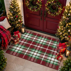 Moucuny Christmas doormat layered with other mats