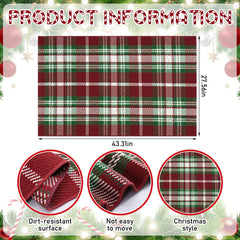 Moucuny Christmas Plaid Rug close-up of tartan pattern