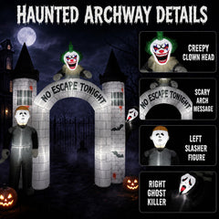 Mowholm 10FT Halloween Inflatable Archway setup with ground stakes