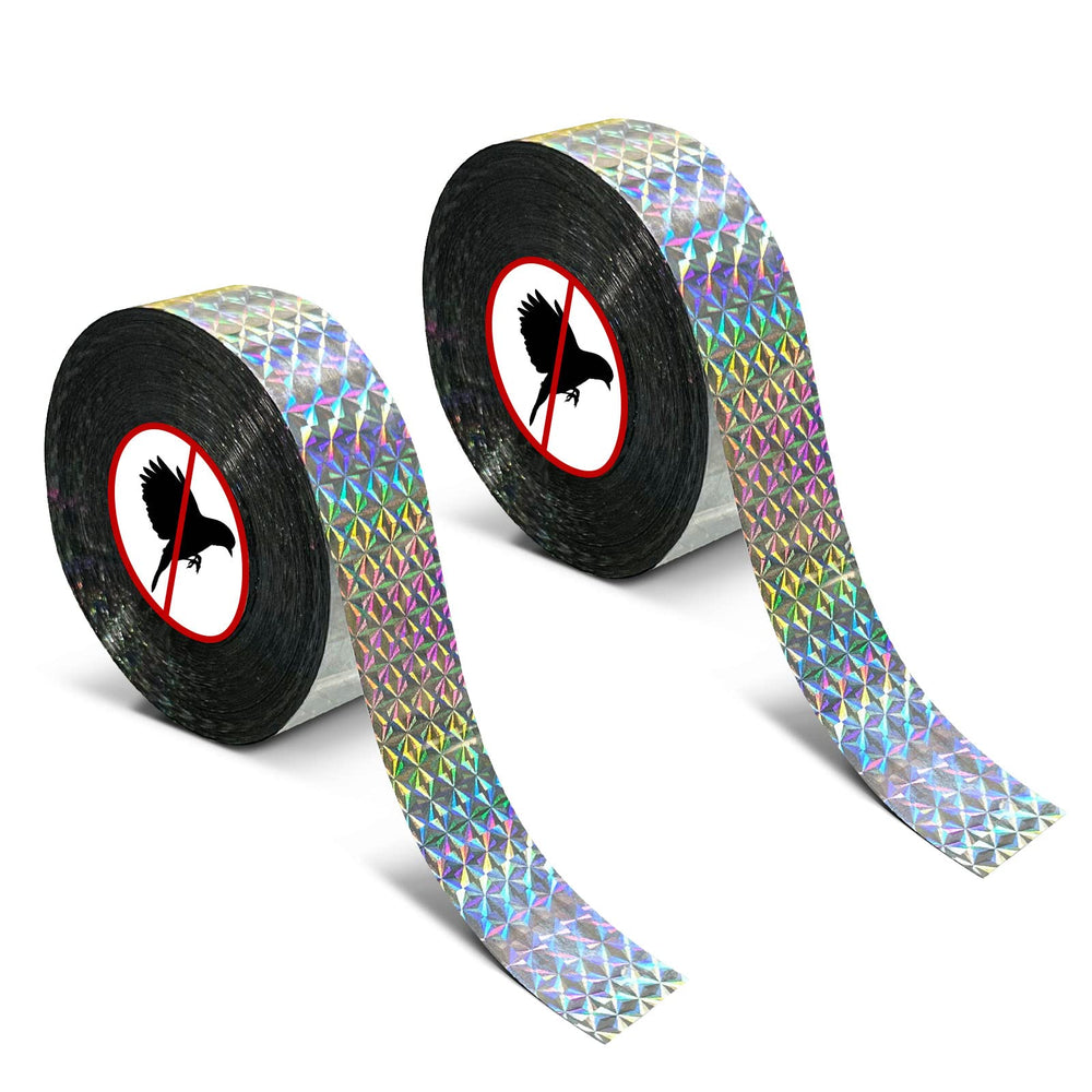 MP mypole Bird Scare Tape 300ft roll, black plastic tape