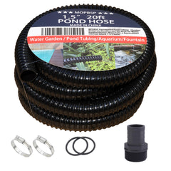 MPOBSP 20 Feet Pond Tubing front view, black PVC